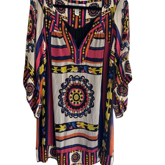 Diane Von Furstenberg Tabalah Multicolor Silk Dress size 6 - Picture 2 of 10